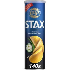 Чипсы картофельные LAY'S Stax Нежная сметана и лук, 140г в магазинах Лента