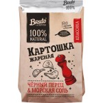 Чипсы картофельные BRUTO Крафт Классика, картошка жареная с черным перцем и морской солью, 130г