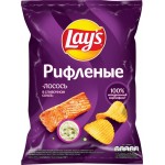 Чипсы картофельные LAY'S Рифленые Сливочный лосось, 140г