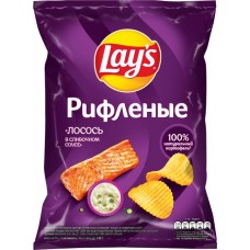Чипсы картофельные LAY'S Рифленые Сливочный лосось, 140г в магазинах Лента