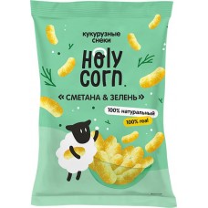 Снеки кукурузные HOLY CORN со вкусом сметаны и зелени, 50г в магазинах Лента