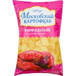 Чипсы картофельные рифленые МОСКОВСКИЙ КАРТОФЕЛЬ со вкусом камчатского краба, 130г