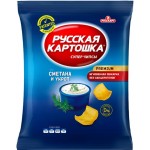 Чипсы картофельные РУССКАЯ КАРТОШКА со вкусом сметаны и укропа, 200г