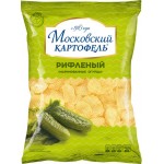 Чипсы картофельные МОСКОВСКИЙ КАРТОФЕЛЬ со вкусом маринованных огурчиков, рифленые, 130г