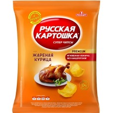Чипсы картофельные РУССКАЯ КАРТОШКА со вкусом жареной курицы, 140г в магазинах Лента