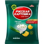 Чипсы картофельные РУССКАЯ КАРТОШКА со вкусом сметаны и лука, 140г