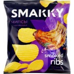 Чипсы картофельные SMAKKY со вкусом копченых ребрышек барбекю, 90г