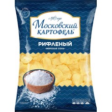 Чипсы картофельные рифленые МОСКОВСКИЙ КАРТОФЕЛЬ с морской солью, 130г в магазинах Лента