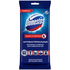 Салфетки влажные для очищения поверхностей DOMESTOS антибактериальные, 30шт в магазинах Лента