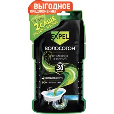 Средство для устранения засоров от волос EXPEL Волосогон, 2x50г в магазинах Лента