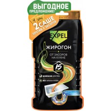 Средство для устранения засоров от жира и пищевых остатков EXPEL Жирогон, 2x100г в магазинах Лента