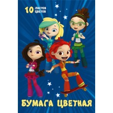 Бумага цветная А4, 10 цветов, 10 листов, папка, в ассортименте в магазинах Лента