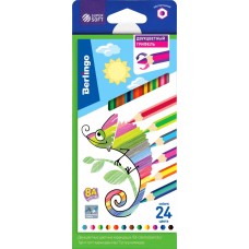 Карандаши цветные BERLINGO SuperSoft 24 цвета, с двухцветным грифелем Арт. SS03924, 12шт в магазинах Лента