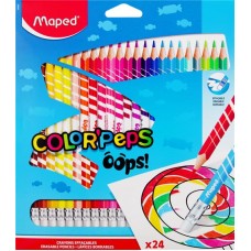 Карандаши цветные MAPED Color'Peps пластиковые, 24 цвета, с ластиком, Арт. 832824 в магазинах Лента