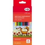Карандаши цветные ГАММА Мультики, трехгранные, 12 цветов, Арт. 290122_12
