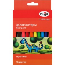 Фломастеры ГАММА Мультики, смываемые, 10 цветов, Арт. 120822_10 в магазинах Лента