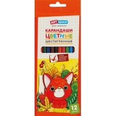 Карандаши цветные ARTSPACE Милые зверушки, 12 цветов, Арт. CP_41020 в магазинах Лента