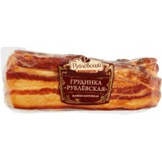 Грудинка копчено-вареная из свинины РУБЛЕВСКИЕ КОЛБАСЫ Рублевская, 300г в магазинах Лента