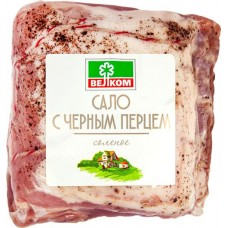 Сало ВЕЛКОМ с черным перцем, весовое в магазинах Лента