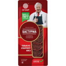 Бастурма сыровяленая из говядины ОГЗАР, нарезка, 60г в магазинах Лента