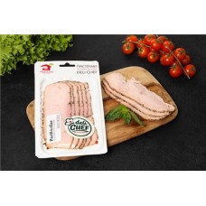 Пастрами копчено-вареное из индейки МД БОРОДИНА DeliChef, весовое в магазинах Лента
