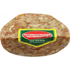 Печень вареная ВЛМК По-домашнему слоеная, весовая в магазинах Лента