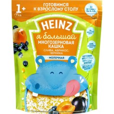 Каша многозерновая HEINZ Любопышки, молочная со сливой, абрикосом и черникой, с 12 месяцев, 200г в магазинах Лента