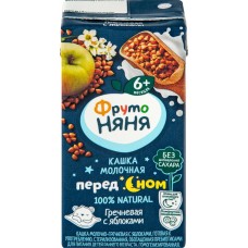 Кашка гречневая ФРУТОНЯНЯ молочная, с яблоком и пребиотиками, с 6 месяцев, 200мл в магазинах Лента