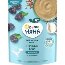 Каша гречневая ФРУТОНЯНЯ молочная, с черносливом, с 6 месяцев, 200г в магазинах Лента