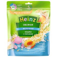 Каша овсяная HEINZ молочная с персиком и Омега-3, с 5 месяцев, 200г в магазинах Лента