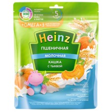 Каша пшеничная HEINZ молочная с тыквой и Омега-3, с 5 месяцев, 200г в магазинах Лента
