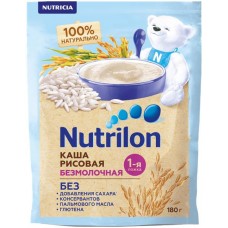 Каша рисовая NUTRILON безмолочная, с 4 месяцев, 180г в магазинах Лента
