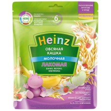 Каша овсяная HEINZ Лакомая, молочная с бананом, яблоком и земляникой, с 6 месяцев, 170г в магазинах Лента