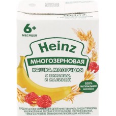 Кашка многозерновая HEINZ молочная, с бананом и малиной, с 6 месяцев, 200мл в магазинах Лента