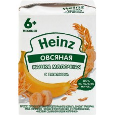 Кашка овсяная HEINZ молочная, с бананом, с 6 месяцев, 200мл в магазинах Лента