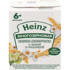 Кашка многозерновая HEINZ молочная, с липой и ромашкой, с 6 месяцев, 200мл в магазинах Лента