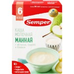 Каша манная SEMPER молочная с яблоком, грушей и бананом, с 6 месяцев, 180г Каша манная SEMPER молочная с яблоком, грушей и бананом, с 6 месяцев, 180г