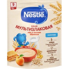 Каша мультизлаковая NESTLE молочная, с медом и абрикосом, с 9 месяцев, 200г в магазинах Лента