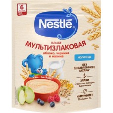 Каша мультизлаковая NESTLE молочная, с яблоком, черникой и малиной, с 6 месяцев, 200г в магазинах Лента