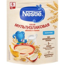Каша мультизлаковая NESTLE молочная, с яблоком и бананом, с 6 месяцев, 200г в магазинах Лента