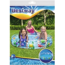 Бассейн надувной детский BESTWAY Океан 282л 152х30см круглый, бортик с 3-мя кольцами, Арт. 51004 в магазинах Лента
