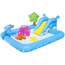 Игровой центр надувной BESTWAY Аквариум 308л 239х206х86см, с разбрызгивателем, горкой и игрушками, Арт. 53052 в магазинах Лента