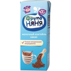 Коктейль молочный ФРУТОНЯНЯ Kids Шоколадный с какао 2,8%, 200мл в магазинах Лента