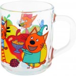 Кружка ТРИ КОТА стекло 200/230мл, в ассортименте, Арт. 309619/28