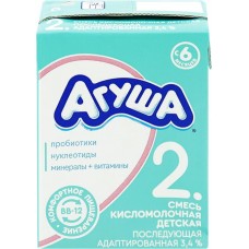 Смесь кисломолочная АГУША 2 с витаминами и минеральными веществами 3,4%, без змж, 204г в магазинах Лента