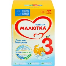 Молочко детское МАЛЮТКА 3, с 12 месяцев, 600г в магазинах Лента
