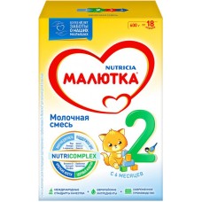 Смесь молочная МАЛЮТКА 2, с 6 месяцев, 600г в магазинах Лента