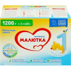 Смесь молочная МАЛЮТКА 1, с 0 месяцев, 2х600г в магазинах Лента