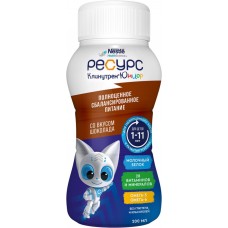 Смесь RESOURCE CLINUTREN Junior со вкусом шоколада, с 1 года до 11 лет, 200мл в магазинах Лента