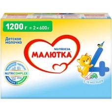 Молочко МАЛЮТКА 4, с 18 месяцев, 2х600г в магазинах Лента